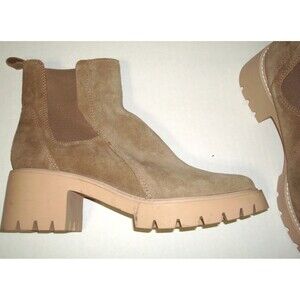 New Womens 11 Tan Leather Suede Dolce Vita Ankle Platform Boots Halina Ankl Lugg